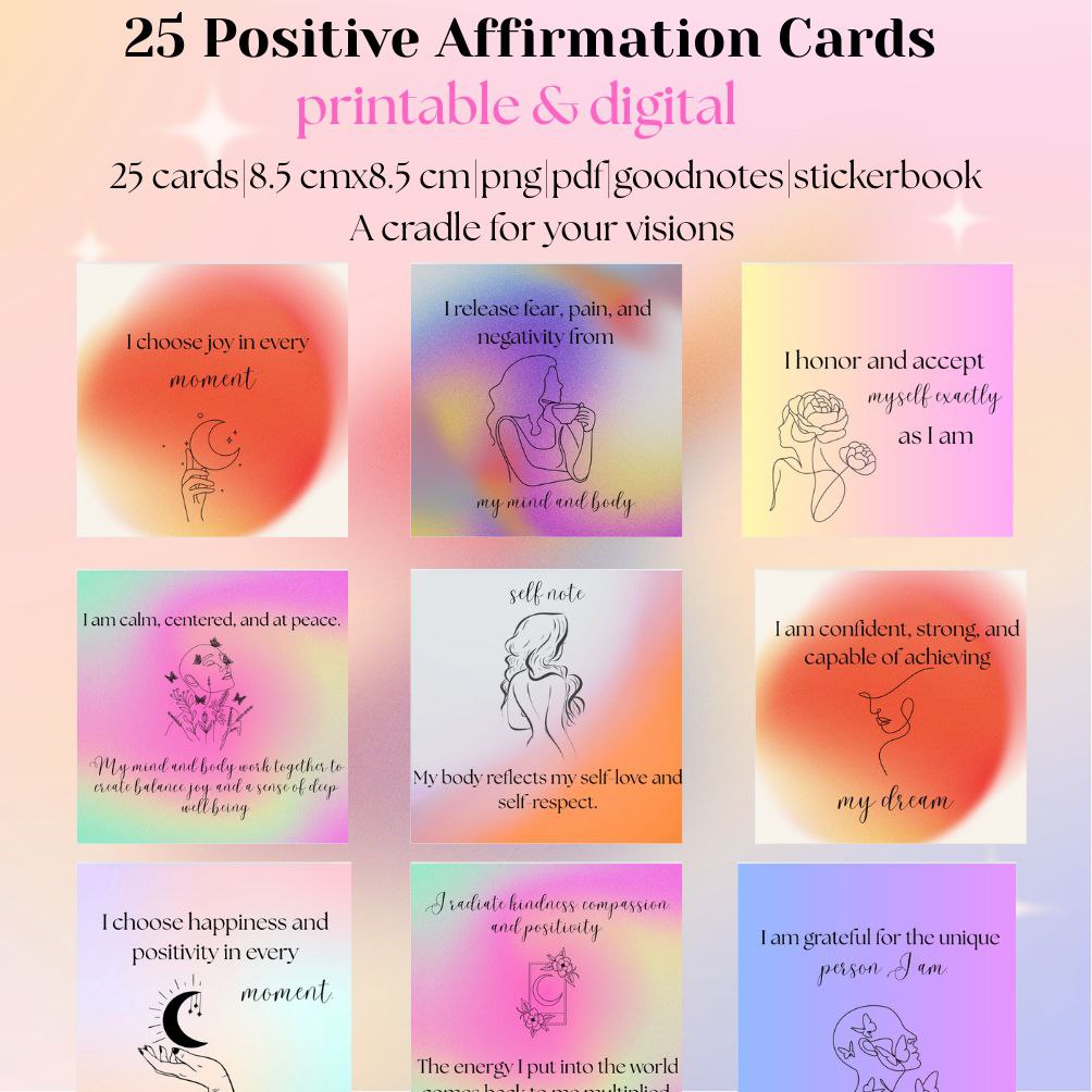 25 Positive Affirmation Cards